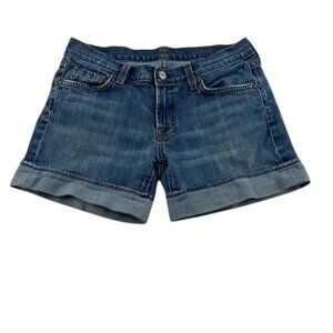 7 for All Mankind Shorts Upcycled from Jeans Light Wash Low Rise Women's Size 29